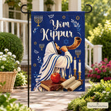 Yom Kippur Garden Flag, Double-Sided Jewish Holiday Yard Sign (12x18 Inch)