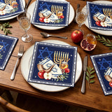 Yom Kippur Napkins, Jewish Holiday Table Decor, Star of David, Menorah (100 Pack)