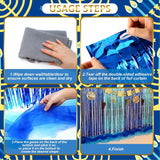 Hanukkah Party Decorations, Blue Foil Fringe Curtains, Gauze Tablecloth, Menorah Banner Kit