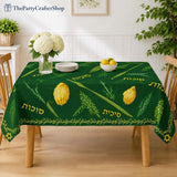 Sukkot Tablecloth, Etrog Lulav Design, 60x104 Inch Polyester Cover