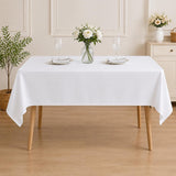 2 Pack White Polyester Tablecloth, Waterproof Wrinkle-Free Dining Cover (60x102 Inch)