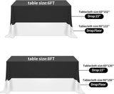 2 Pack White Polyester Tablecloth, Waterproof Wrinkle-Free Dining Cover (60x102 Inch)