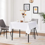 White Polyester Square Tablecloth, 54x54 Inch, Washable Dinner Decor