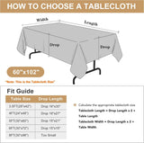 2-Pack White Polyester Tablecloths, 60x102 Inch, Stain Resistant, Washable (6FT Rectangle)