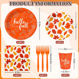 Hello Fall Maple Leaf Tableware Set, 120pc Autumn Party Dinnerware (Serves 24)