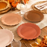 40pc Terracotta Scalloped Paper Plates, 7 Inch Fall Harvest Tableware
