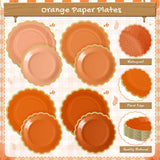 169pc Burnt Orange Tableware Set, Serves 24, Fall Party Supplies (Plates, Cups, Napkins, Cutlery)