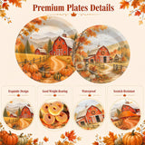 96pc Fall Landscape Tableware Set, Rustic Autumn Harvest Paper Plates & Napkins, Thanksgiving Party Supplies