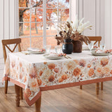 Autumn Floral Tablecloth, 60x120 Inch, Harvest Party Decor (100% Polyester)