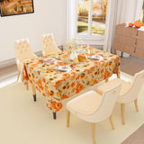 Thanksgiving Tablecloth, 60x84 Inch, Flannel Backed Vinyl, Autumn Harvest Decor