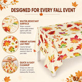 3pc Fall Maple Leaf Tablecloths, 54x108 Inch Disposable Rectangle Covers (Thanksgiving Party Decor)