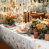 3pc Fall Floral Plastic Tablecloth Set, 54x108 Inch Wildflower Covers (Disposable)