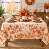 Watercolor Maple Leaf Tablecloth, Autumn Harvest Decor (60x84 Inch)