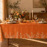 Orange Wildflower Tablecloth, 60x84 Inch, Autumn Harvest Decor