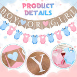 Burlap Baby Shower Banner Set, Pink Blue Bodysuit Garland, Gender Reveal Decor