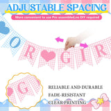 Boy or Girl Baby Shower Banner, Blue Pink Gingham Bodysuit Garland (Pre-Strung)