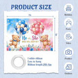 Gender Reveal Backdrop, He or She Baby Shower Banner (7x5FT)