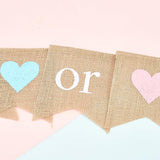 Rustic Burlap Boy or Girl Banner, Gender Reveal Party Backdrop (Reusable)