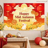 Mid Autumn Festival Backdrop, 7x5FT Moon Lantern Photography Background (Vinyl)