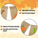 Happy Fall Burlap Banner, Colorful Pumpkin Garland, Rustic Autumn Decor
