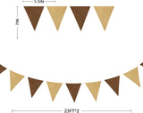 46FT Brown Burlap Banner, Rustic Triangle Pennant Garland, Boho Wedding Birthday Decor