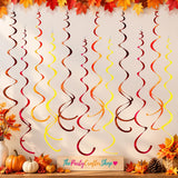 36pc Felt Swirl Garland, Autumn Colors, Thanksgiving Party Decor (2.62ft)