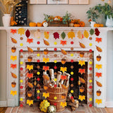 8 Pack Fall Maple Leaf Garland, Acorn & Leaf Hanging Banner, Autumn Party Decor