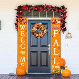 Happy Fall Porch Banner, Autumn Harvest Door Decor, Indoor Outdoor Home Decoration