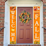 Happy Fall Porch Banner, Autumn Harvest Door Decor, Indoor Outdoor Home Decoration