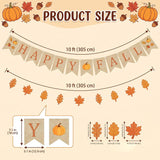 Happy Fall Banner Garland, Pumpkin Maple Leaf Autumn Decor (Cardstock Set)