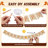 Happy Fall Banner Garland, Pumpkin Maple Leaf Autumn Decor (Cardstock Set)