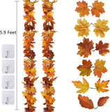 2 Pack Fall Maple Leaf Garland, 5.9FT Autumn Vine, Thanksgiving Wedding Decor