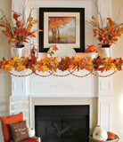 2 Pack Fall Maple Leaf Garland, 5.9FT Autumn Vine, Thanksgiving Wedding Decor