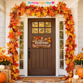 2-Pack Fall Maple Leaf Garland, 5.9FT Orange Autumn Vine, Thanksgiving Christmas Mantel Decor