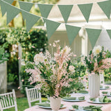 Sage Green Burlap Pennant Banner, Jungle Safari Party Decor (46FT)