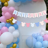 Boy or Girl Baby Shower Banner, Blue Pink Plaid Onesie Garland (Paper)