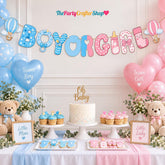 Pink Blue Gender Reveal Banner, Baby Shower Photo Backdrop (Boy or Girl)