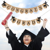 2026 Graduation Burlap Banner, Rustic Congrats Grad Garland (8.2ft)