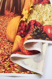 7x5FT Autumn Forest Pumpkin Backdrop, Rustic Thanksgiving Photo Prop (Vinyl)