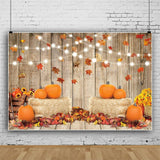 7x5FT Fall Photography Backdrop, Pumpkin Harvest Barn, Friendsgiving Party Props (Vinyl)
