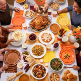 350pc Fall Party Tableware Set, Autumn Gradient Plates, Napkins, Cups, Cutlery (50 Guests)
