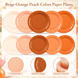 175pc Burnt Orange Tableware Set for 25 Guests, Disposable Fall Party Decor