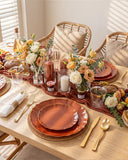 175pc Terracotta Gold Rim Tableware Set, Serves 25, Disposable Party Decor
