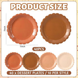 40pc Terracotta Scalloped Paper Plates, 7 Inch Fall Harvest Tableware
