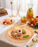 40pc Orange Hammered Plastic Plates, Gold Rim, Scalloped Edges (10 & 7 Inch)