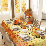3pc Waterproof Maple Leaf Tablecloth Set, Autumn Harvest Party Decor (137x274cm)