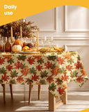 4pc Fall Maple Leaf Tablecloth Set, 54x108 Inch Disposable Rectangle Covers (Thanksgiving Party Decor)