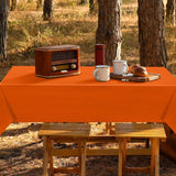 12pc Fall Plastic Tablecloth Set, Orange Yellow Red Brown, 54x108 Inch Waterproof Covers (Thanksgiving Harvest Party Decor)