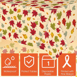 12pc Fall Maple Leaf Tablecloth Set, 54x108 Inch Disposable Covers (Thanksgiving Party Decor)