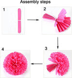 Light Pink Tissue Pom Poms, 12PCS Paper Flower Balls Hanging Decoration (10-12 Inch)